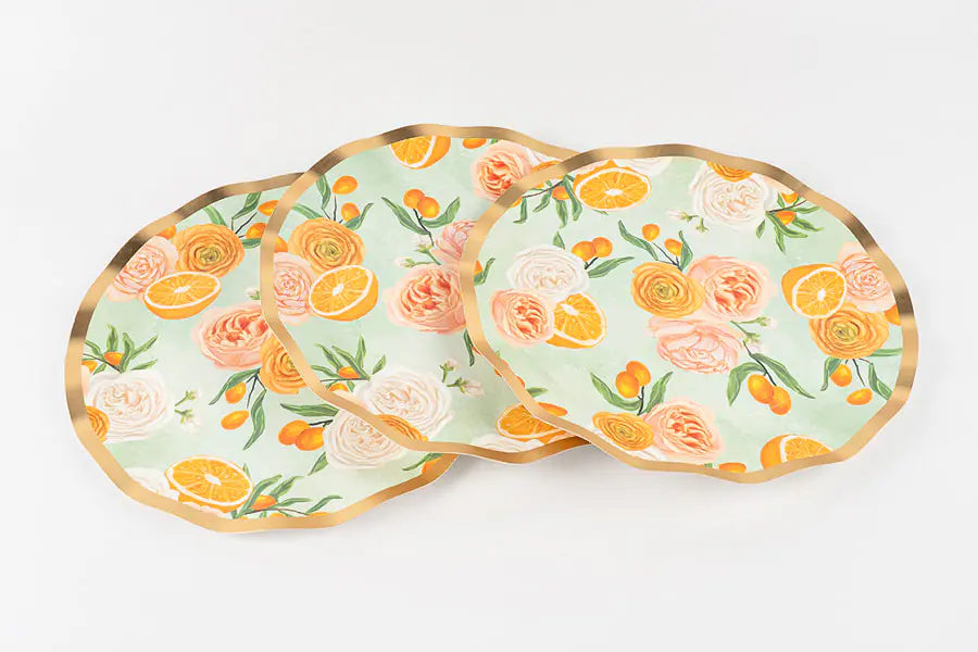 Platos de papel en forma de onda Platos de papel en forma de onda